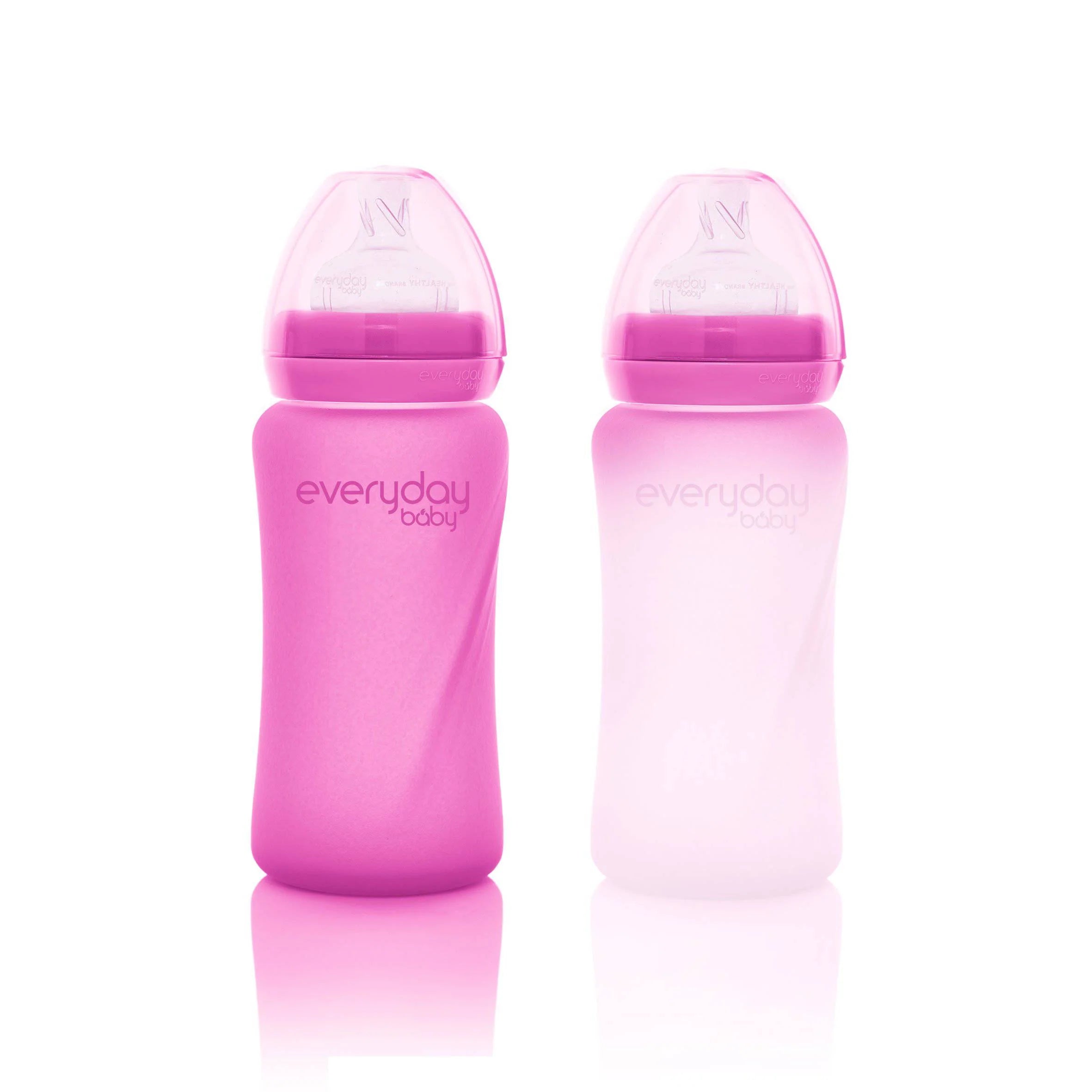 Mamadera de vidrio termosensible 240 ml - Rosado