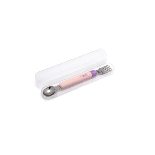 Set cuchara y tenedor desmontable - Rosado-Morado