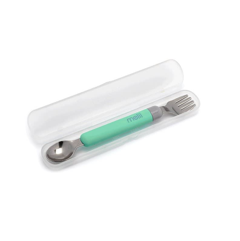 Set cuchara y tenedor desmontable - Gris-Verde