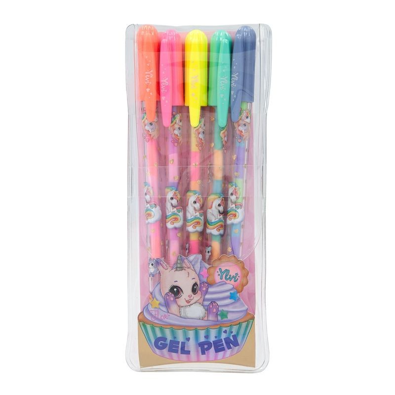 Set de 5 lápices con gel arcoíris