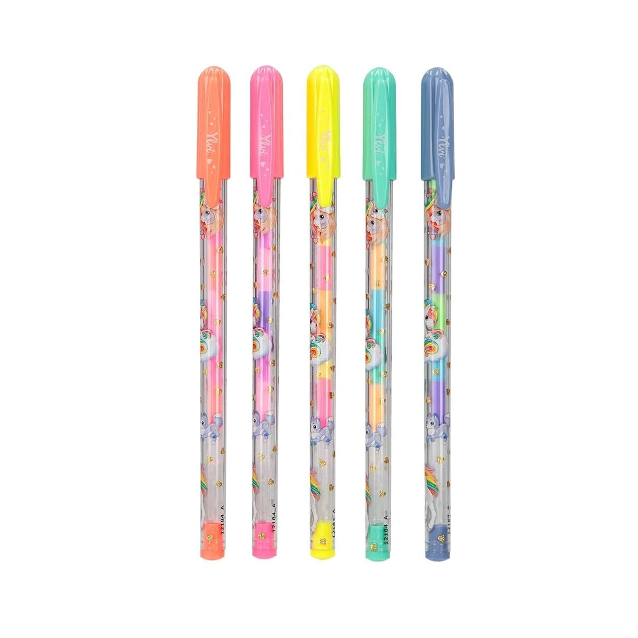 Set de 5 lápices con gel arcoíris