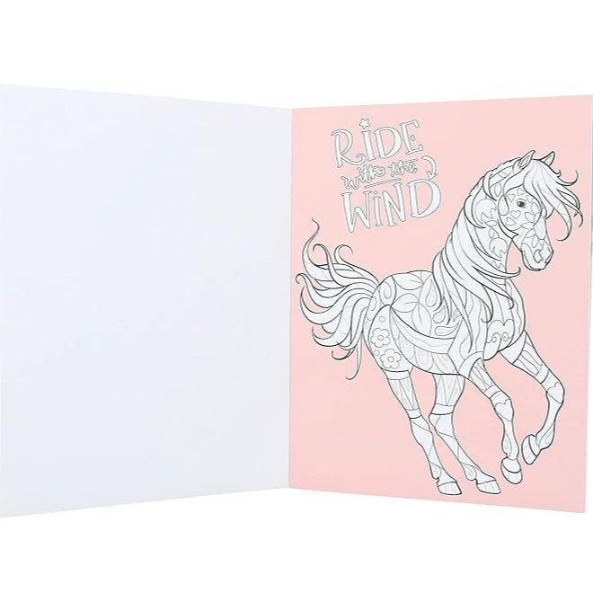 Libro para Colorear y Diseñar Amigos de los Caballos