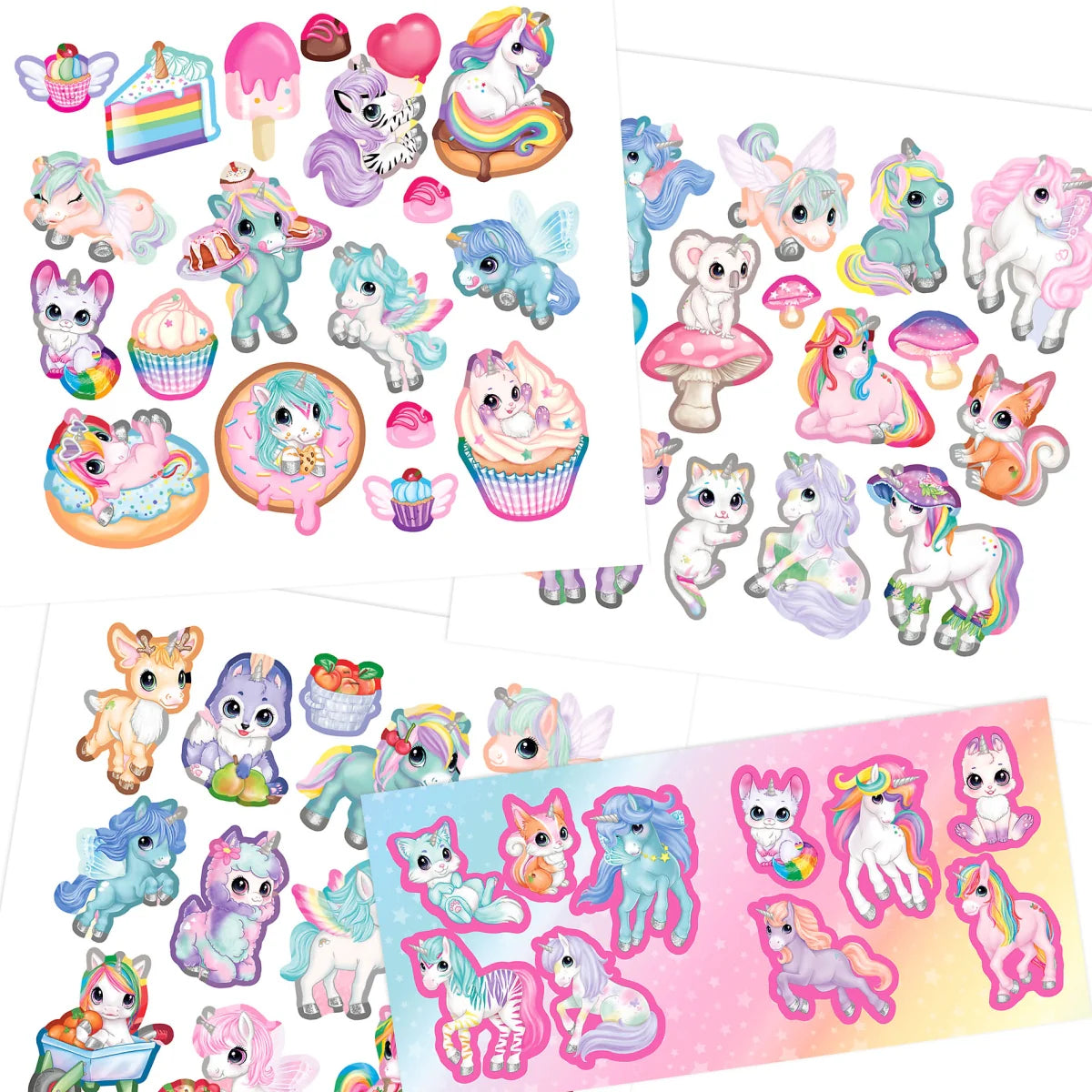 Libreta mini stickers unicornio y sus amigos