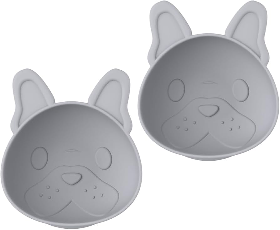 Pack de 2 bowls con succión de silicona - Gris