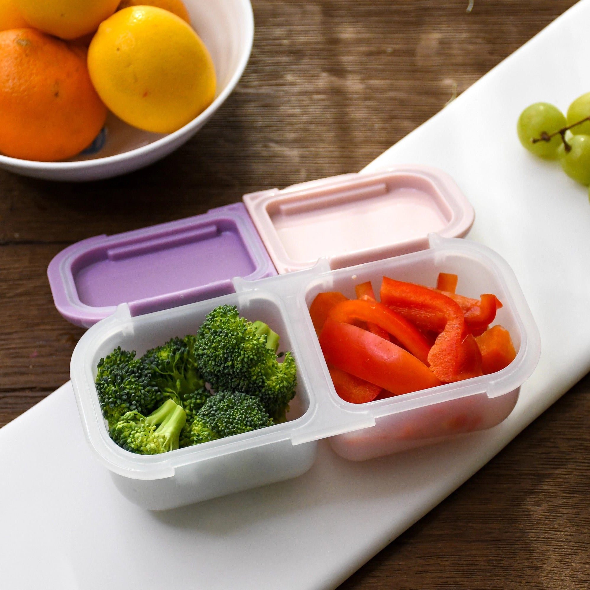 Contenedor de snacks de 2 compartimentos