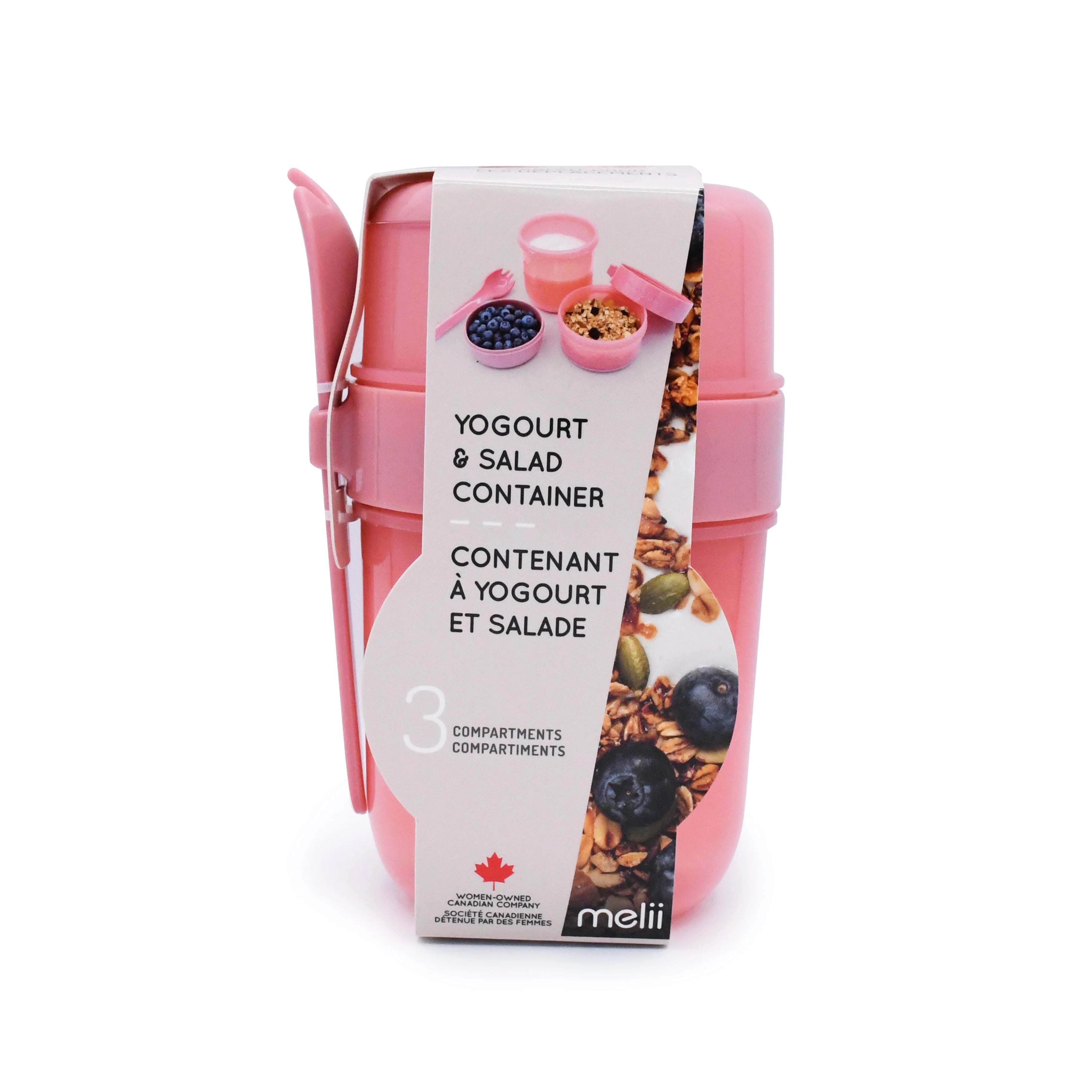 Contenedor para yoghurt y ensalada - Rosado