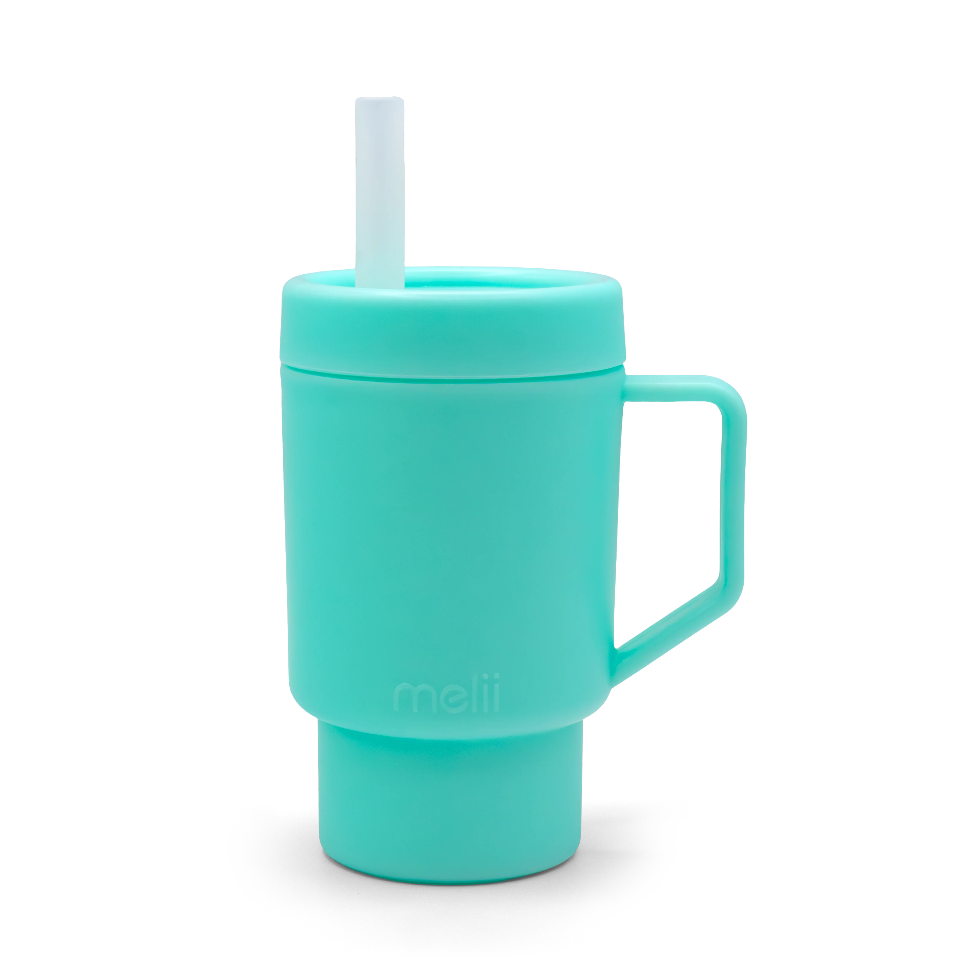 Vaso de plástico con bombilla - Azul