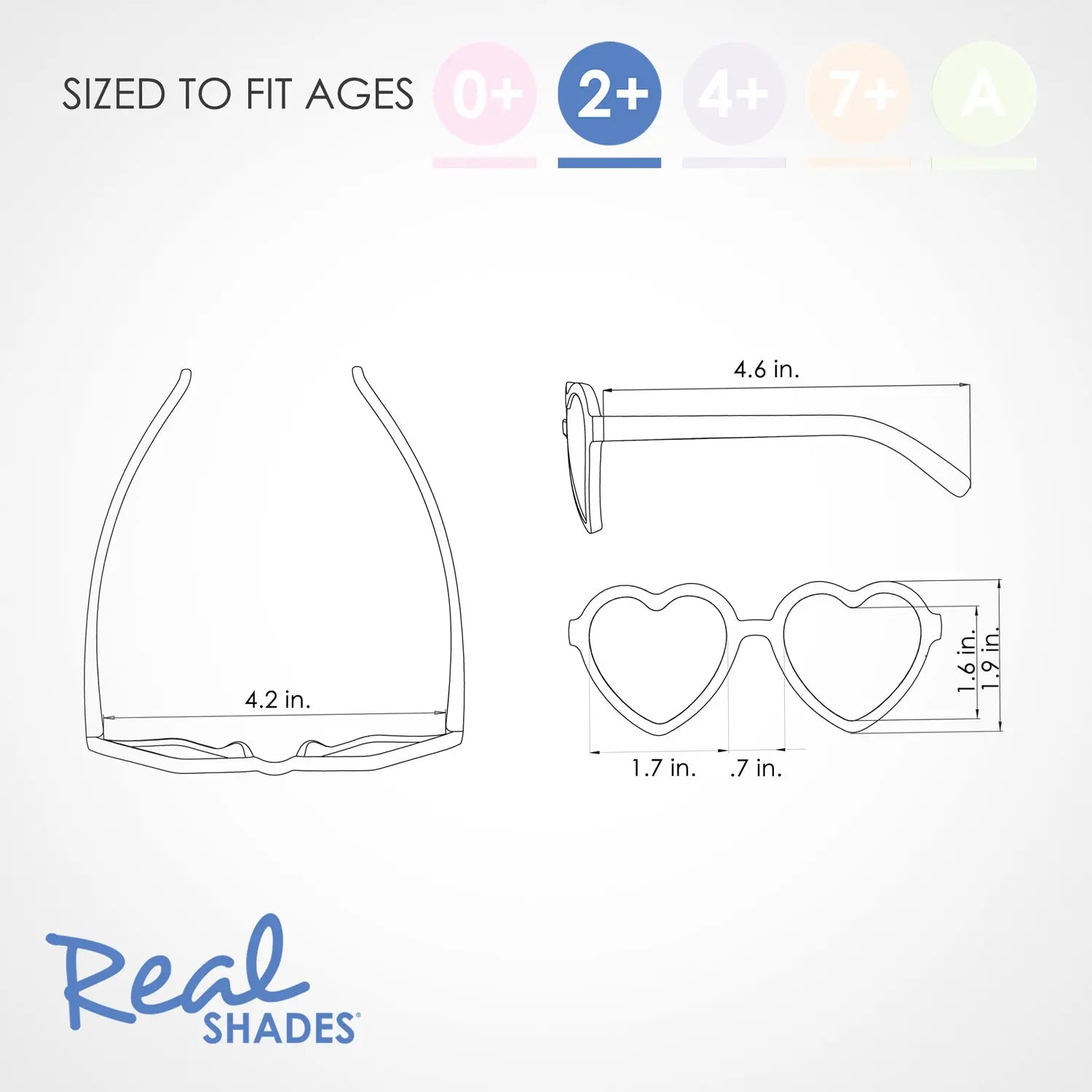 Lentes de sol Corazones talla 2+ - Rosado