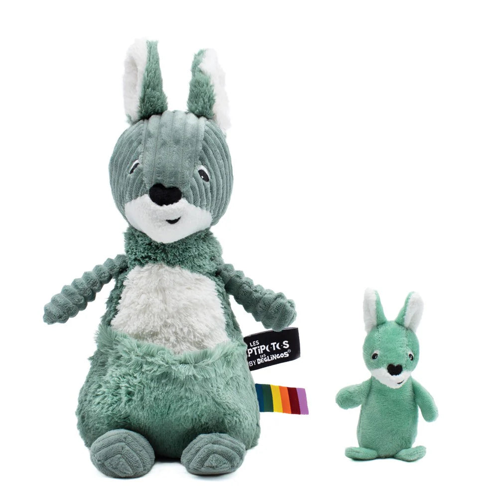 Peluche Canguro Allezou Mamá y Bebé - Verde