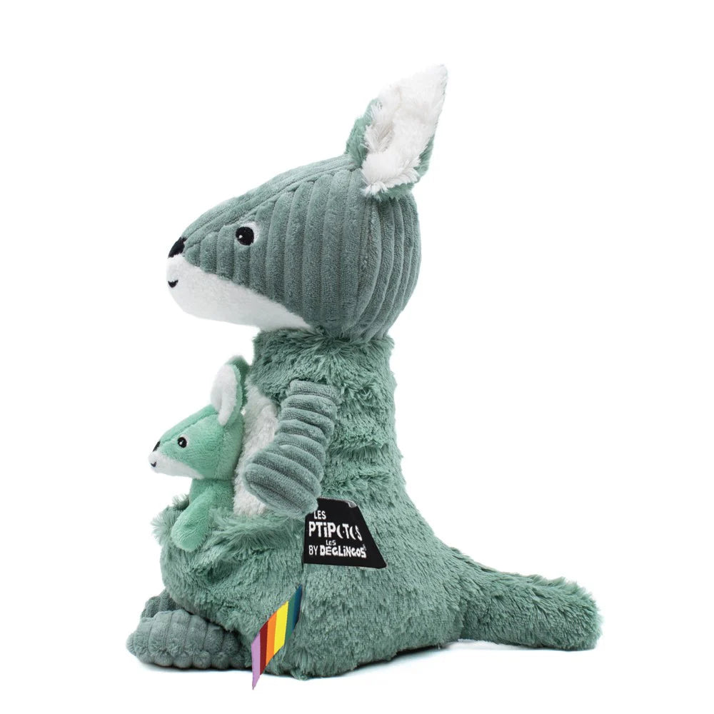 Peluche Canguro Allezou Mamá y Bebé - Verde