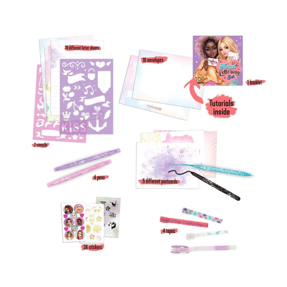 Set de cartas y Lettering Top Model