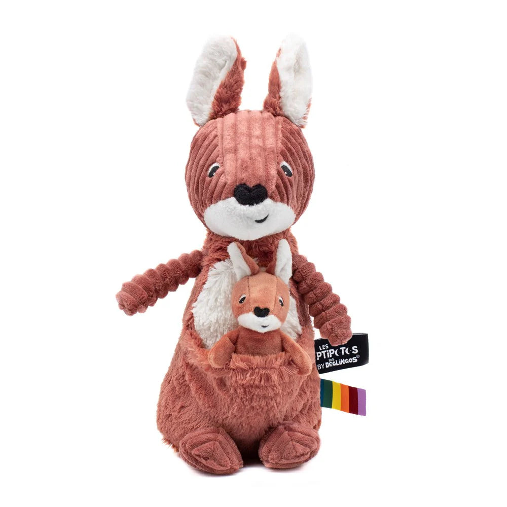 Peluche Canguro Allezou Mamá y Bebé - Terracota
