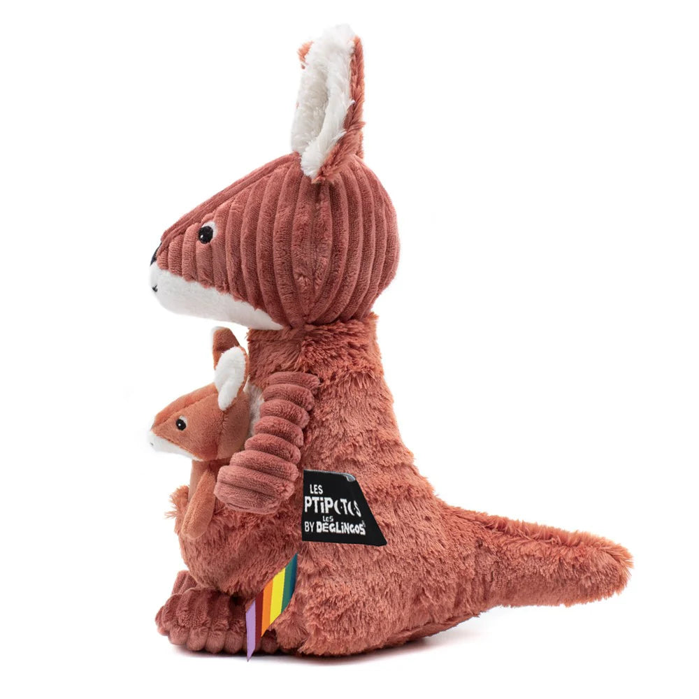 Peluche Canguro Allezou Mamá y Bebé - Terracota