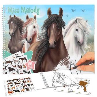 Libro para colorear Caballos con Stickers