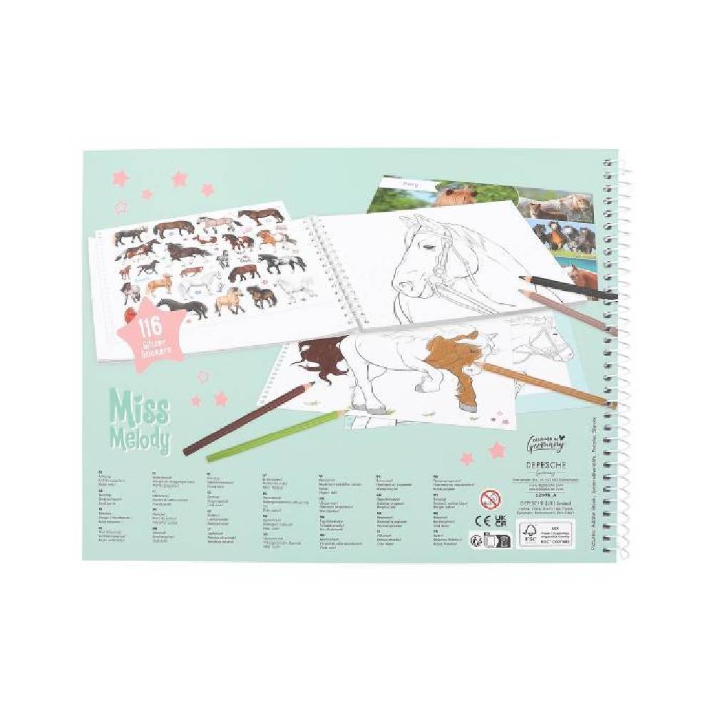 Libro para colorear Caballos con Stickers