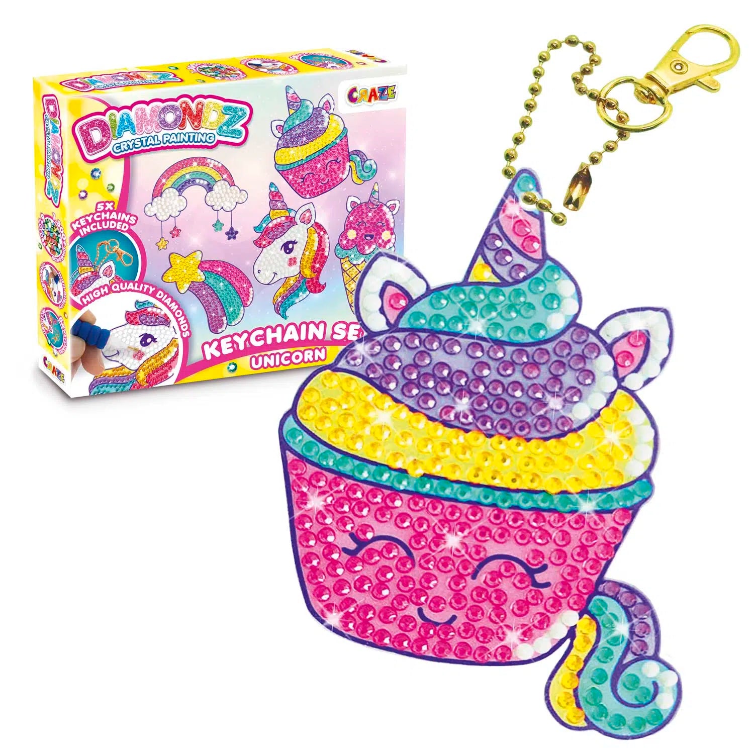 Juego de llaveros de unicornio Diamondz