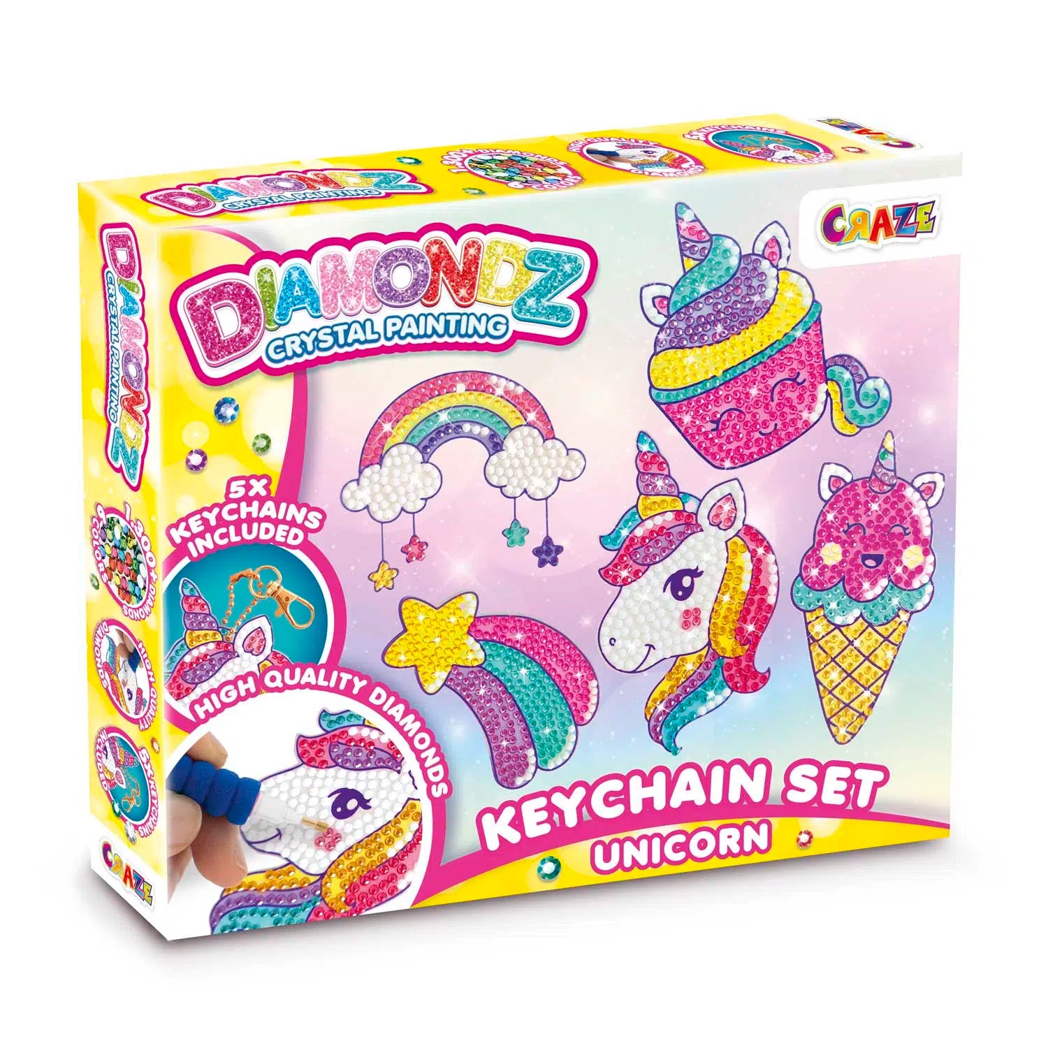 Juego de llaveros de unicornio Diamondz