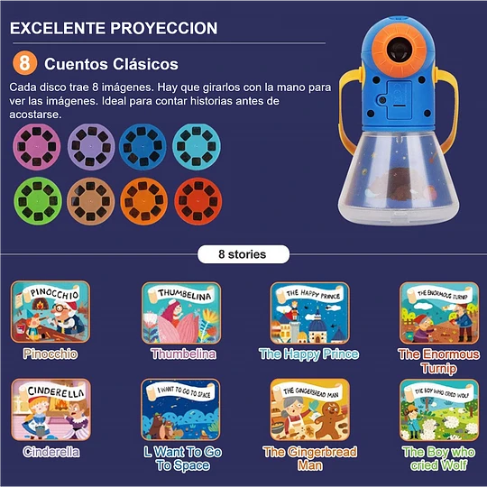 Linterna Proyector de Cuentos y Estrellas