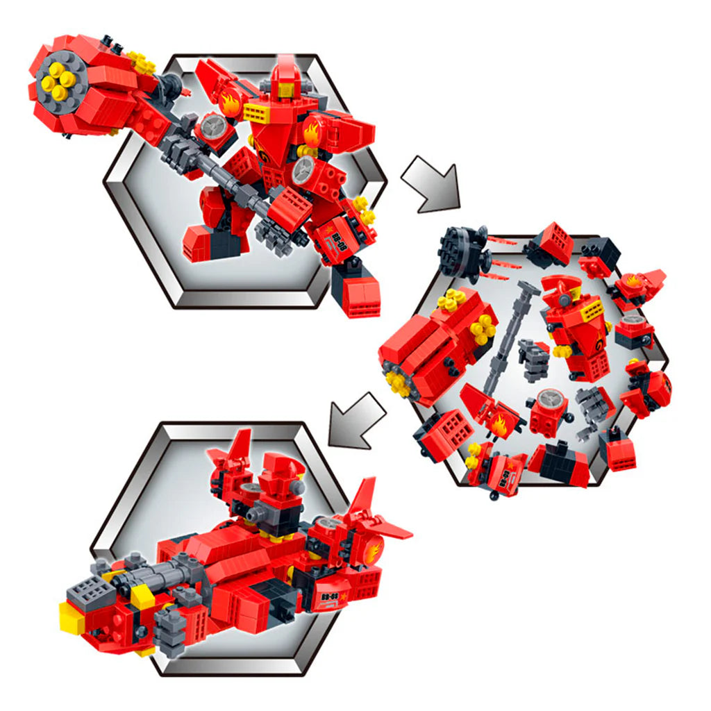 Set de Bloques Robot Merch II Rojo 2 en 1 351 Piezas