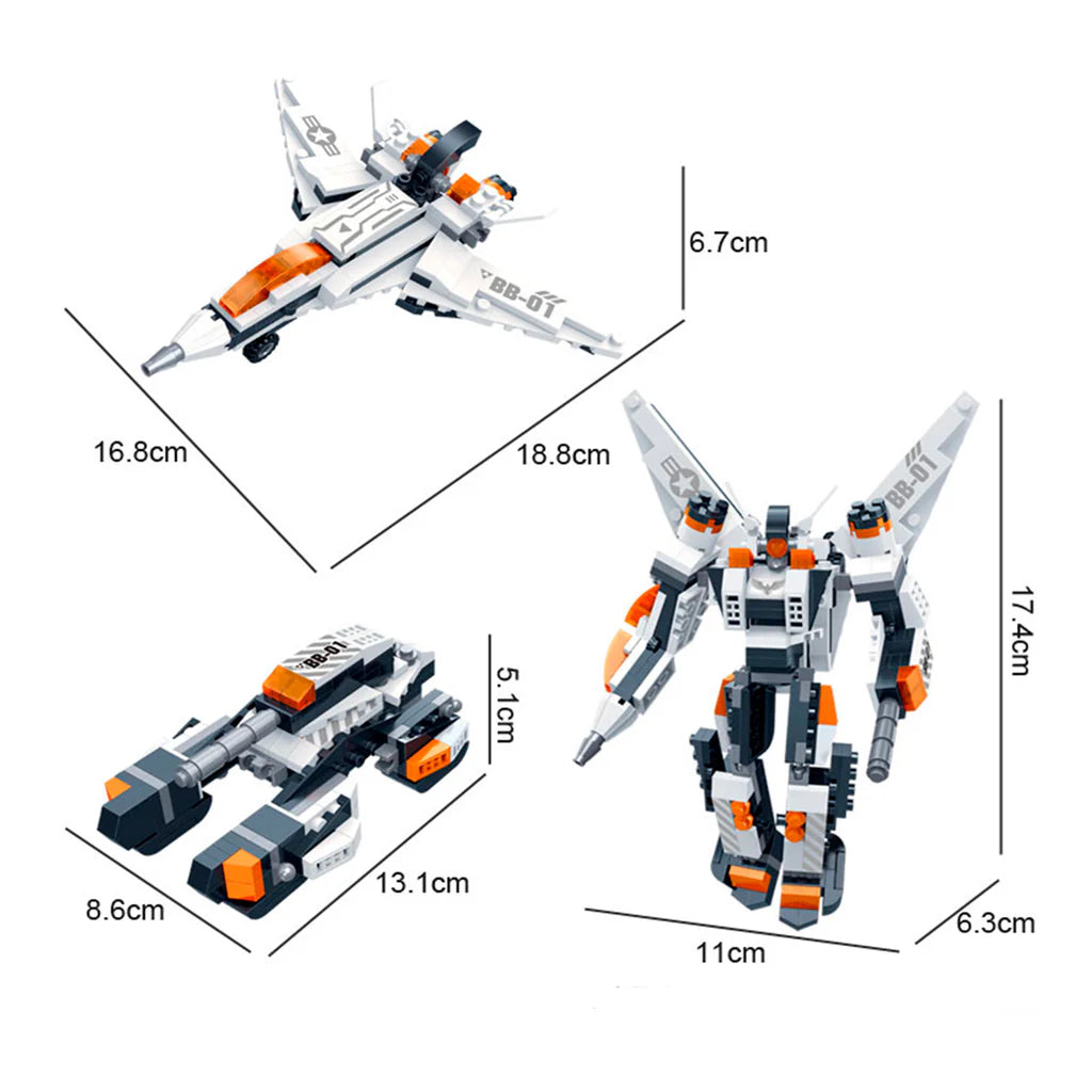 Set de Bloques Robot Merch II Naranjo 3 en 1 215 Piezas