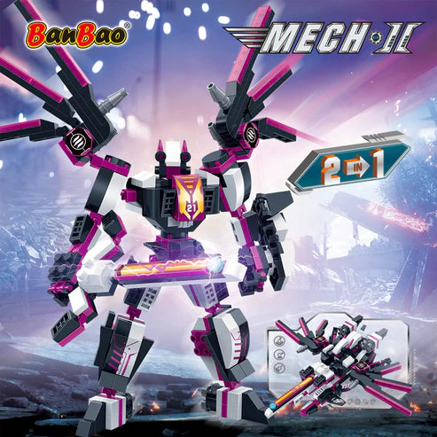 Set de Bloques de Construcción Robot Mech II 2 en 1 Morado