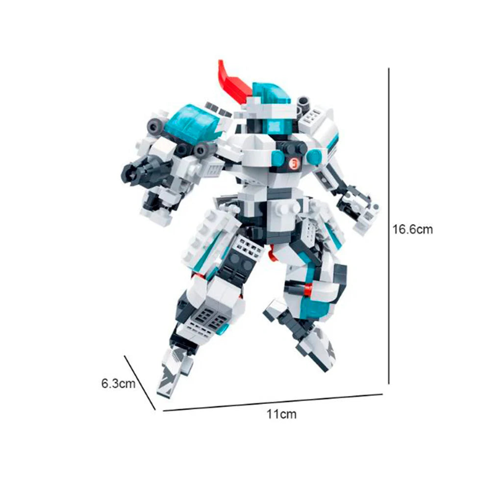 Set de Bloques Robot Merch II Celeste 2 en 1 297 Piezas