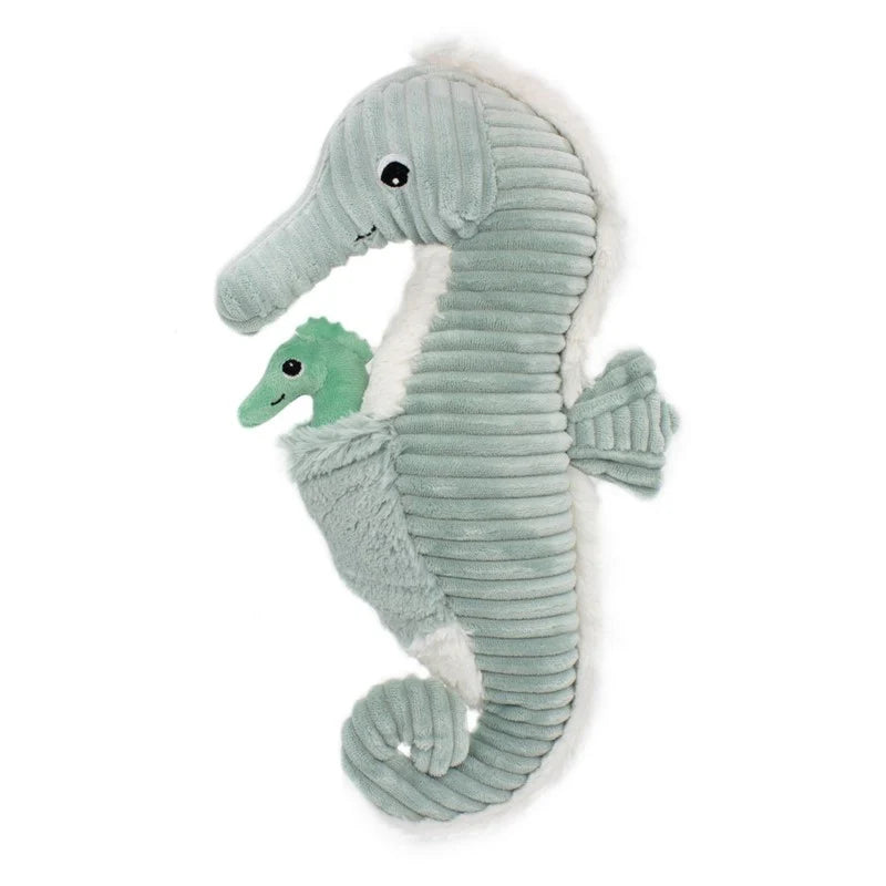 Peluche Caballito de Mar Papadou Papá y Bebé - Menta