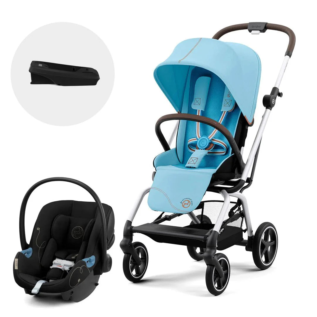 Travel System Eezy S Twist Plus + Aton G + Base - Silver Beach Blue
