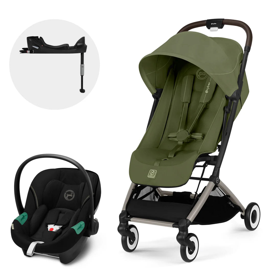 Travel System Orfeo + Aton S2 + Base - Green Khaki