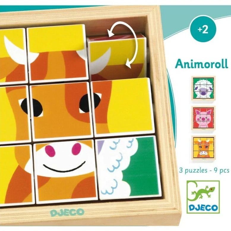 Puzzle Madera Giratorio Animales de la granja