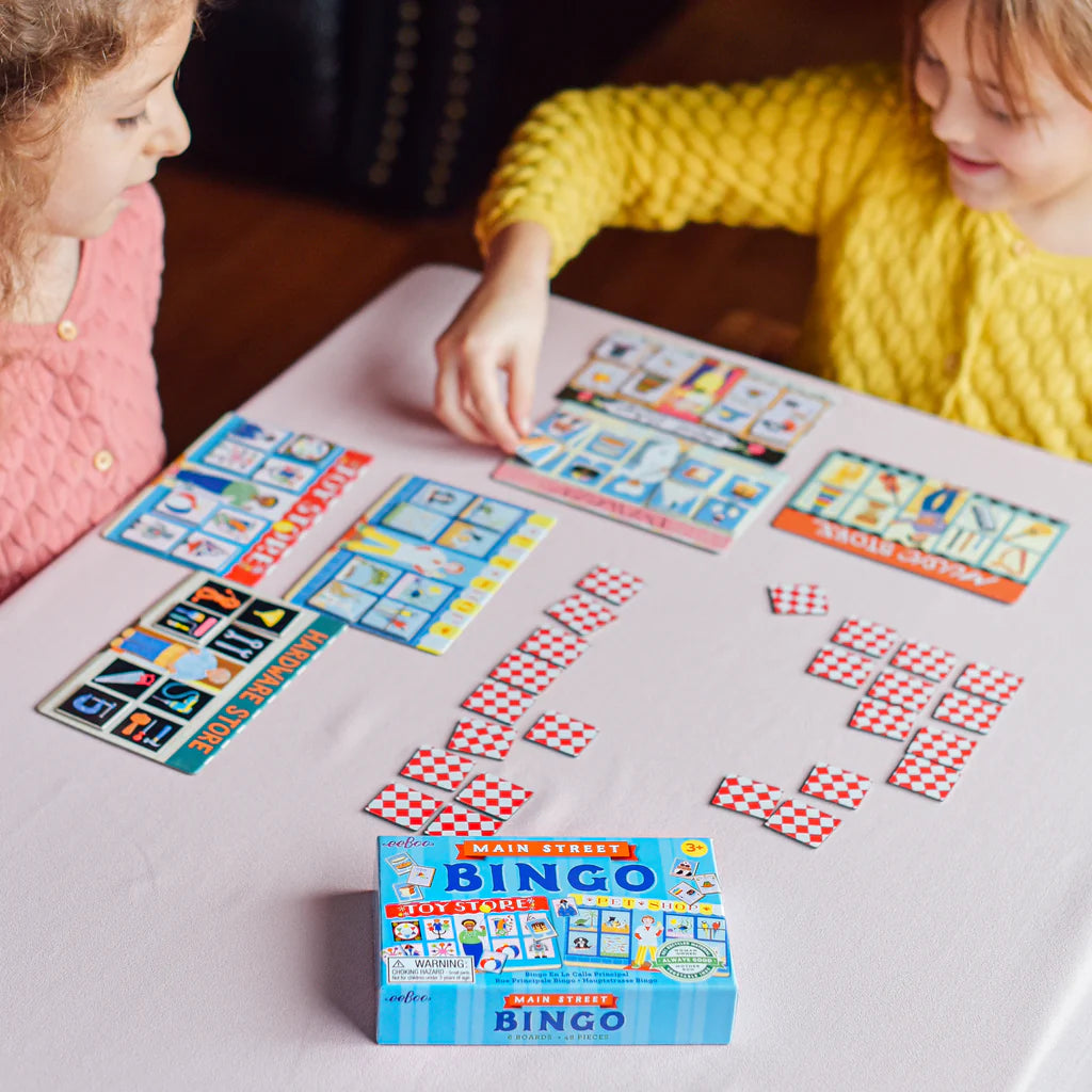 Juego pequeño bingo: vitrina de tiendas
