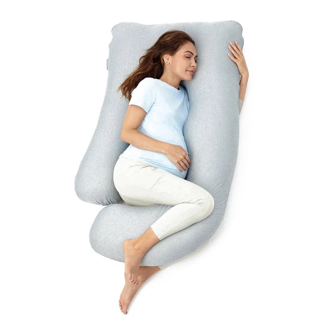 Almohada de embarazo forma de U con tela refrescante