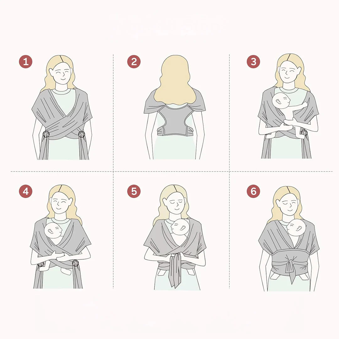 Portabebé Fular Gris Oscuro