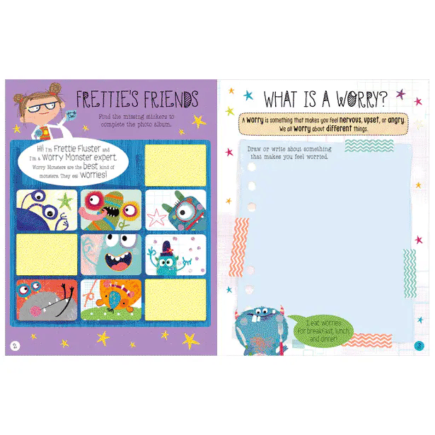 Libro de actividades con stickers The Very Hungry Worry Monsters