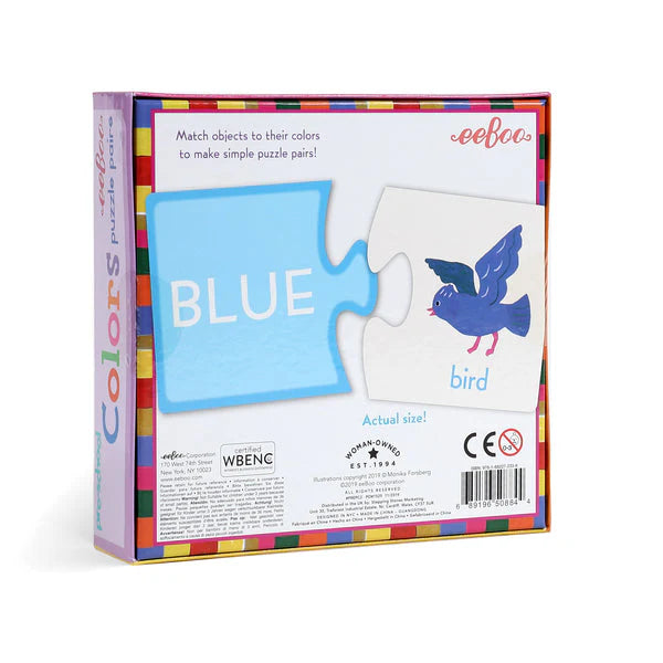 Puzzle en Pares: Colores - Pre Kinder