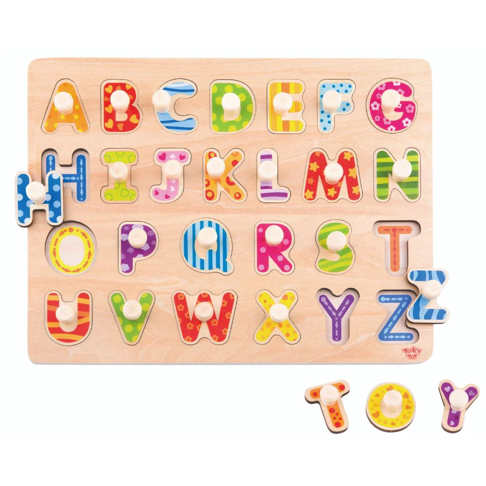 Puzzle alfabeto de encaje de madera 26 piezas