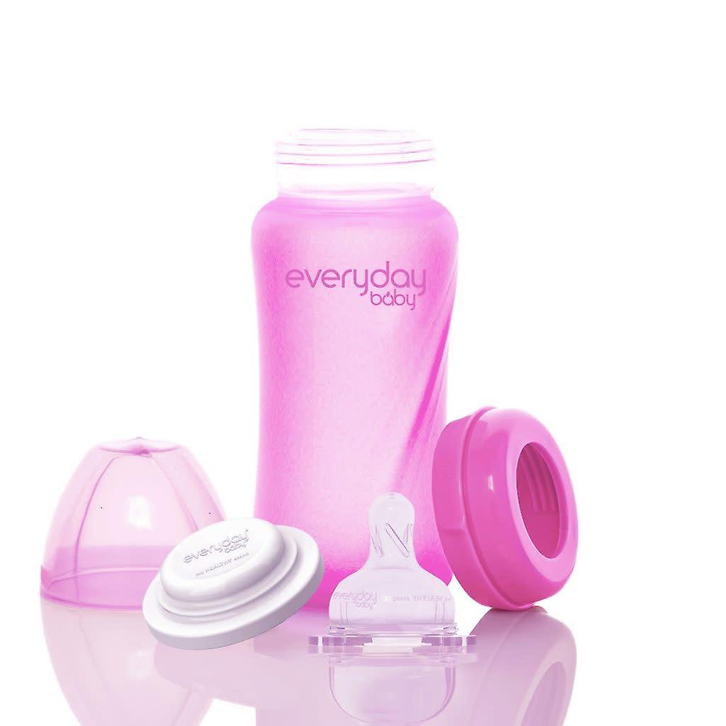 Mamadera de vidrio termosensible 240 ml - Rosado