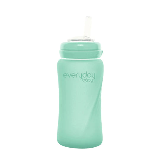 Mamadera de vidrio con bombilla 240 ml - Verde