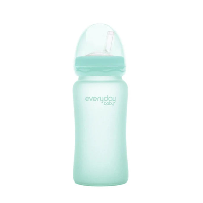 Mamadera de vidrio con bombilla 240 ml - Verde