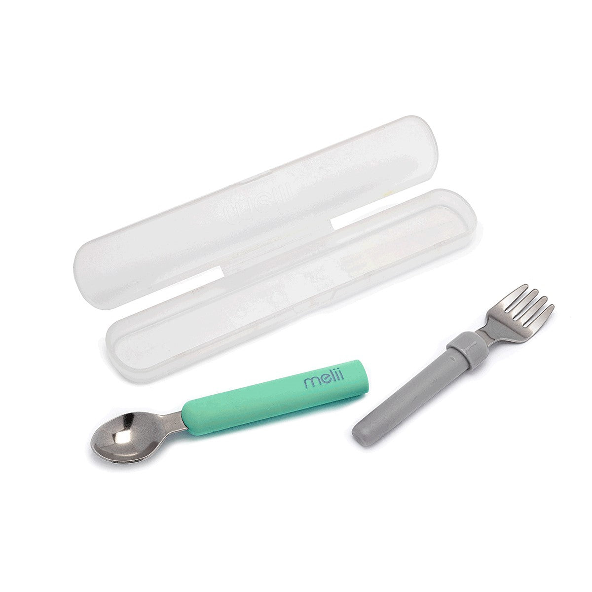 Set cuchara y tenedor desmontable - Gris-Verde