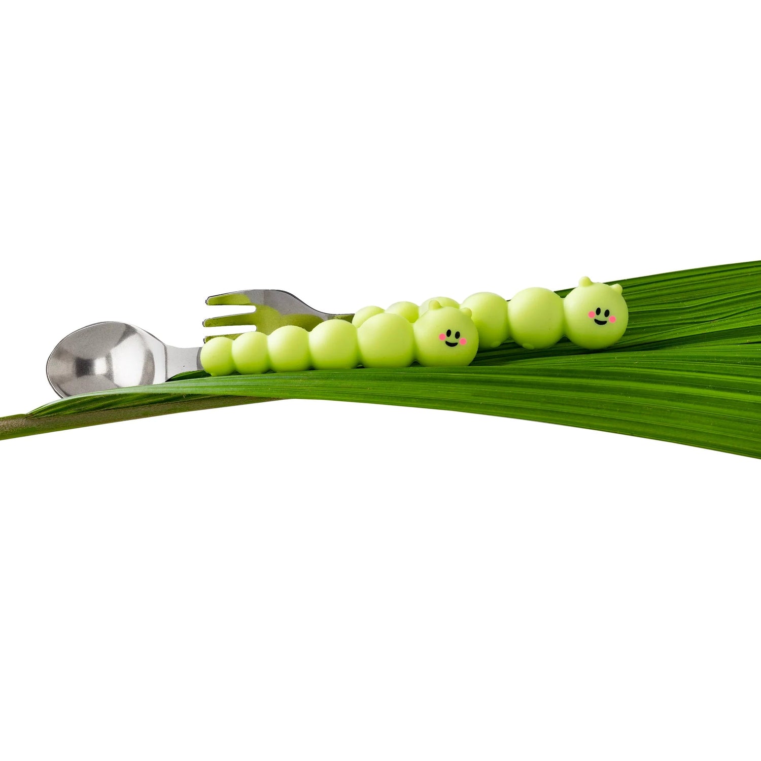 Set de cubiertos de silicona y acero inoxidable Oruga