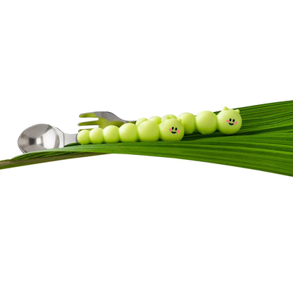 Set de cubiertos de silicona y acero inoxidable Oruga