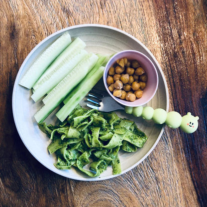 Set de cubiertos de silicona y acero inoxidable Oruga