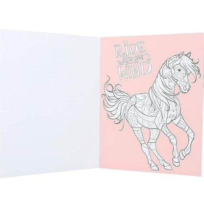 Libro para Colorear y Diseñar Amigos de los Caballos