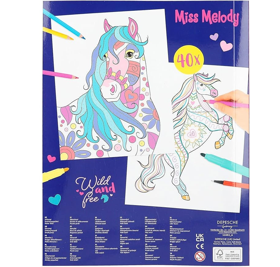 Libro para Colorear y Diseñar Amigos de los Caballos