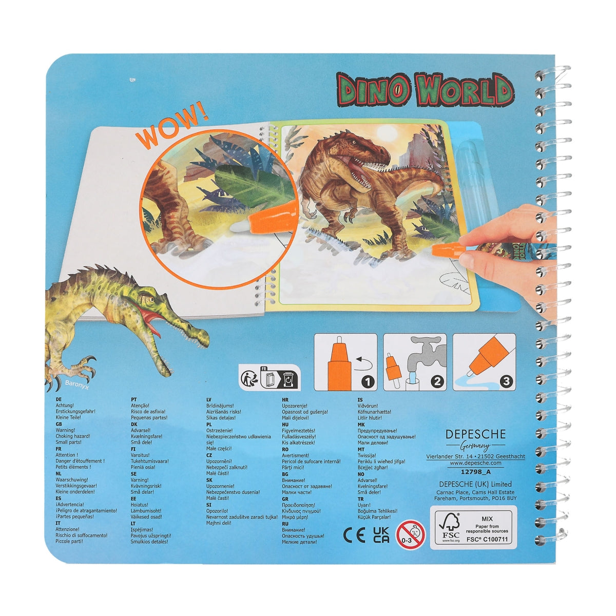 Libro mágico de agua - Pinta Dinosaurios