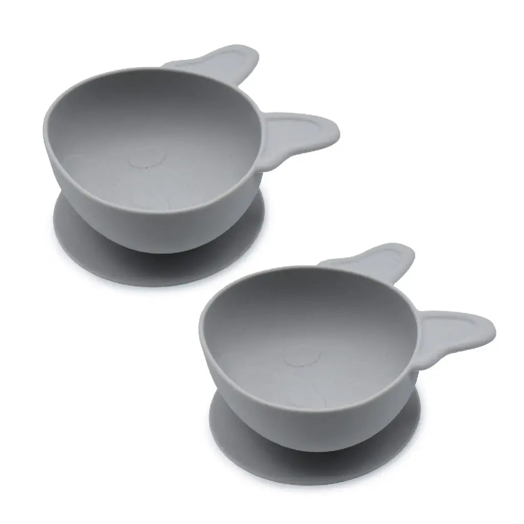 Pack de 2 bowls con succión de silicona - Gris