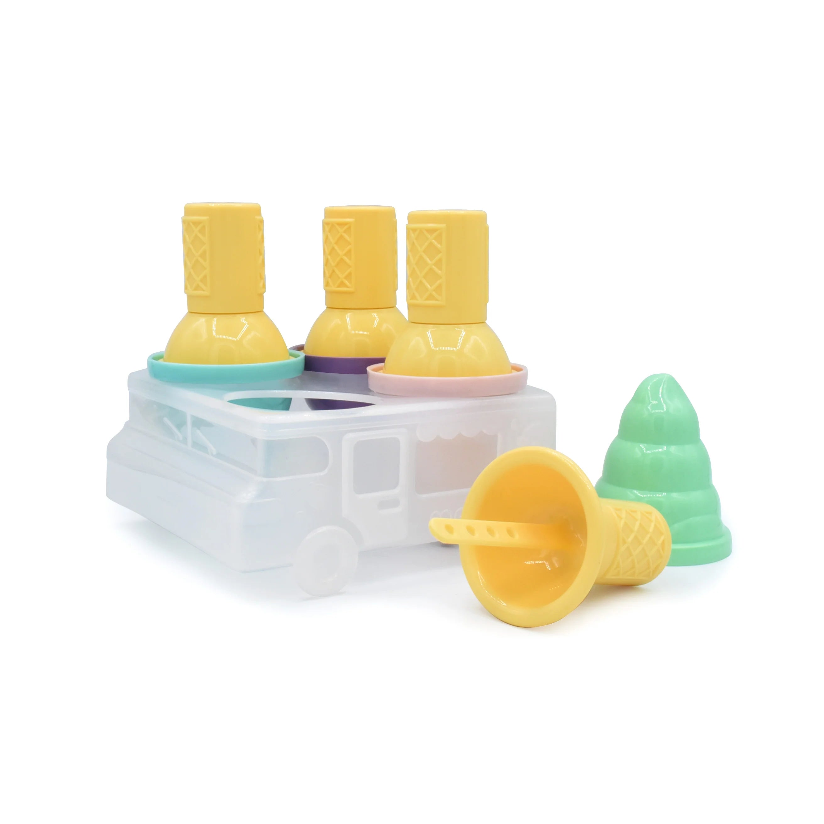 Pack de 4 moldes paletas de helados con bandeja