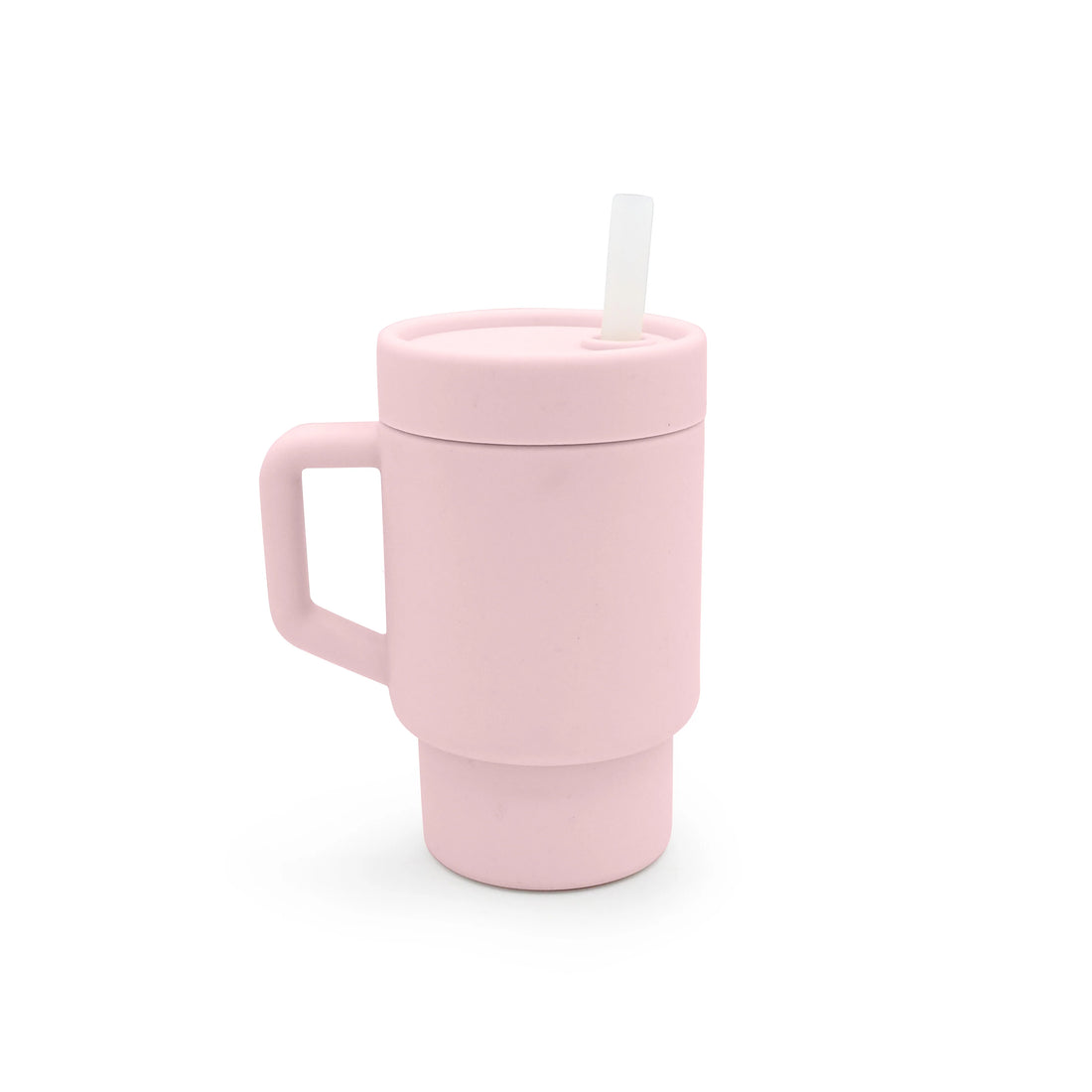 Vaso de silicona con bombilla - Rosado