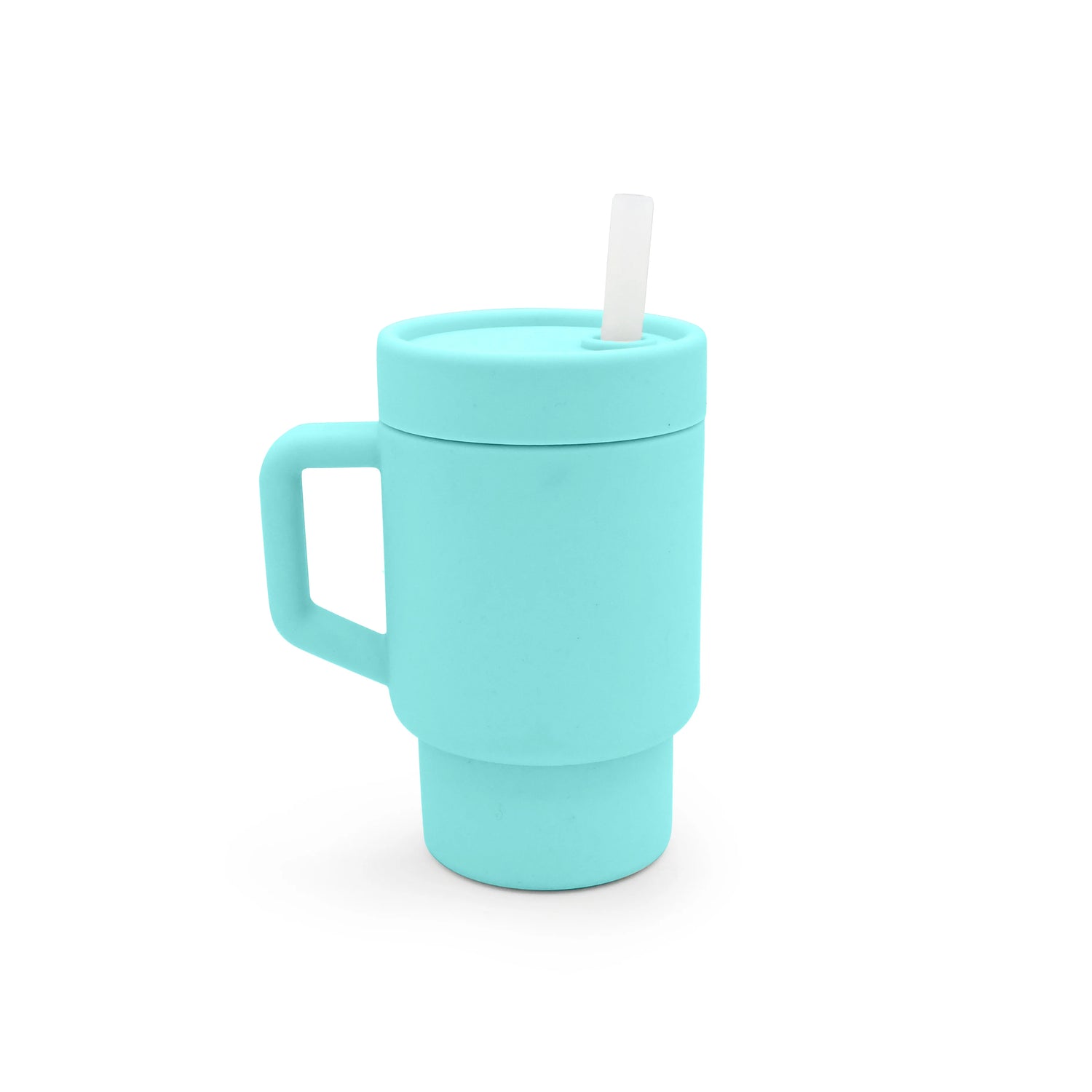 Vaso de silicona con bombilla - Azul